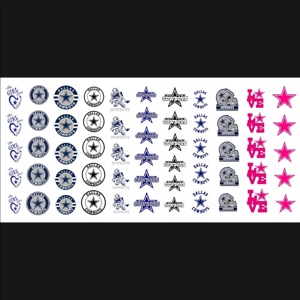 💌BO/GO$6 🏈 Dallas Cowboys Nail Decals - Picture 2 of 6